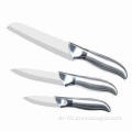 Ceramic knife set of 3pcs with S/S handle and zirconia blade, size in 3, 5 and 6-inch blade